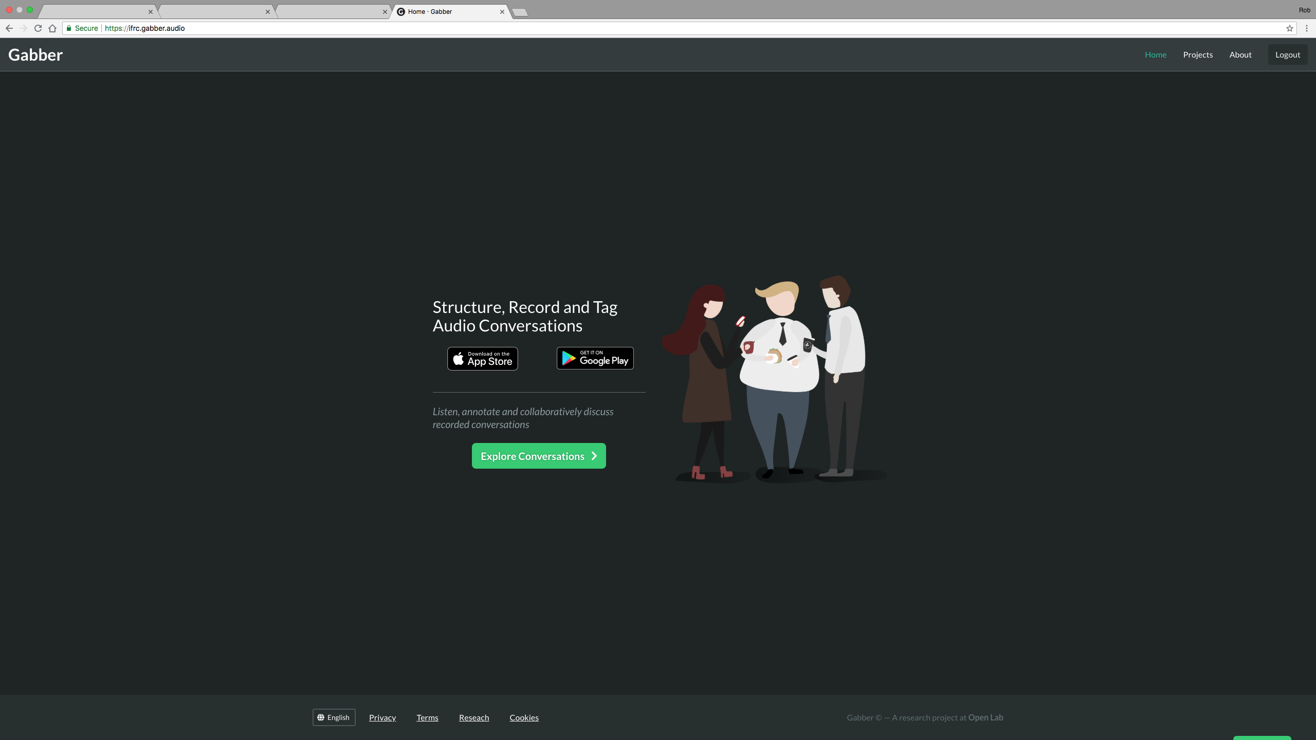 The Gabber homepage The Gabber homepage