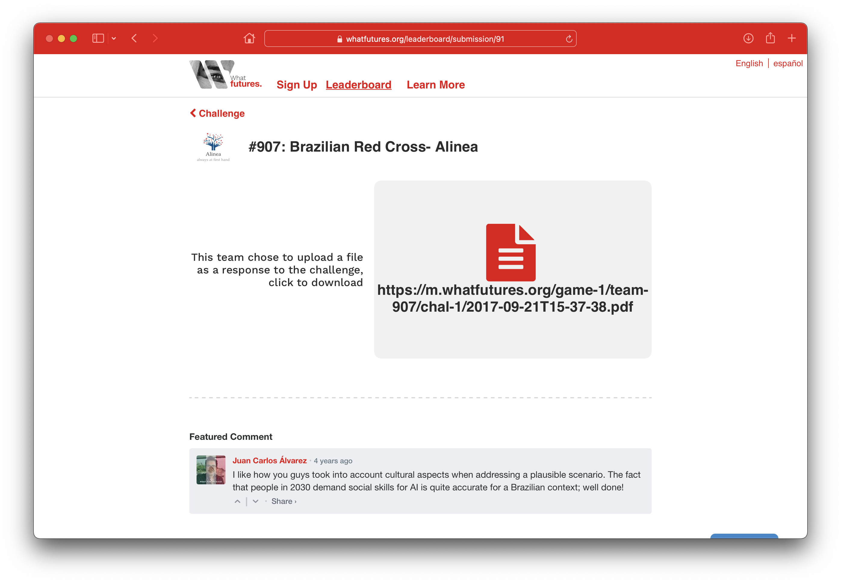 A response to a WhatFutures challenge A response to a WhatFutures challenge
